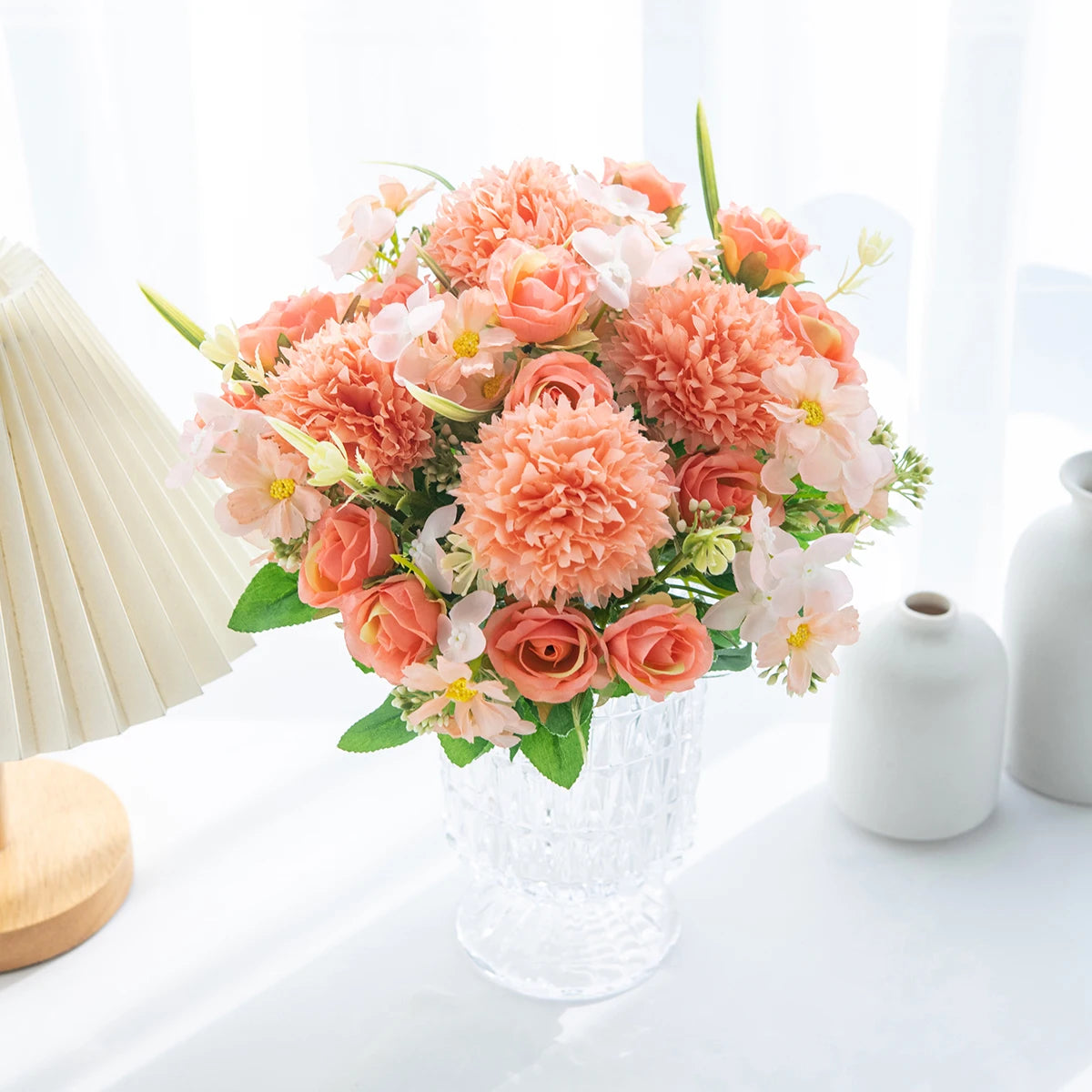 Silk Rose Artificial Flower Bouquet for Wedding & Home Decor Artificial Flower Bouquet Babs