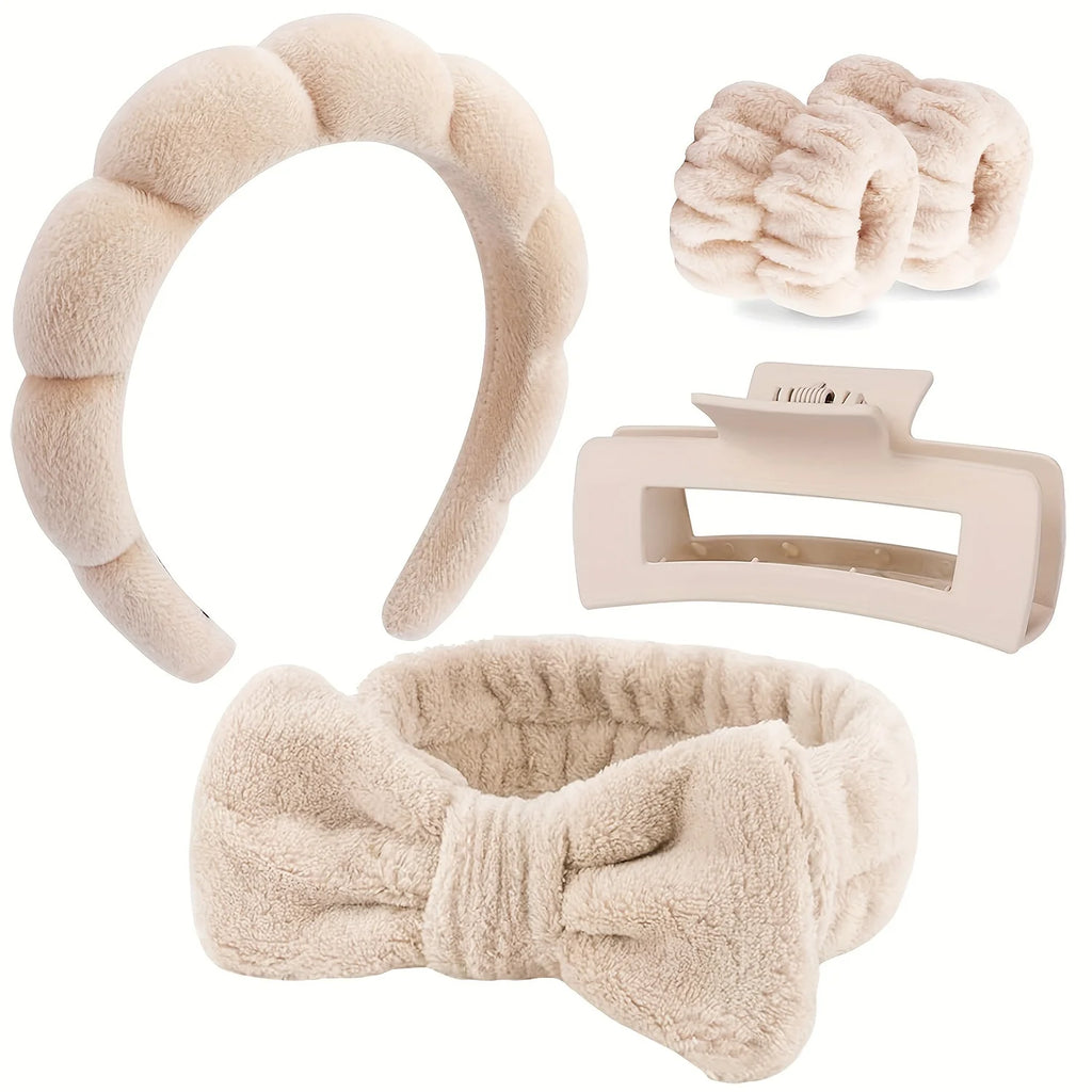 5-Piece Spa Headband & Bracelet Set – Skincare & Makeup Spa Headband Set Babs