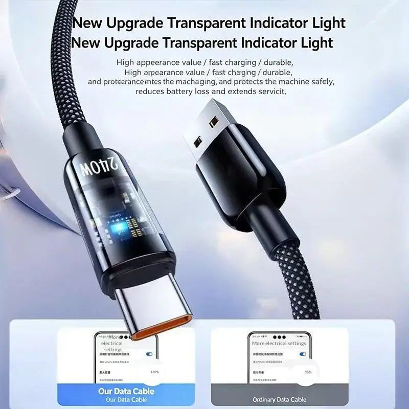 240W USB-C Fast Charging Cable 6A – 1M & 2M Type-C USB-C Charging Cable Babs