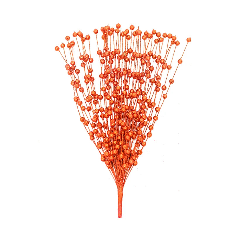 Glitter Christmas Berry Artificial Foam Flower Stem | DIY Décor Artificial Flower Stem Babs Orange