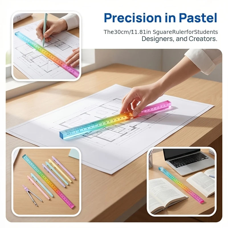 Acrylic Clear 30cm Transparent Gradient Ruler – Measuring Tool Acrylic Measuring Ruler Babs