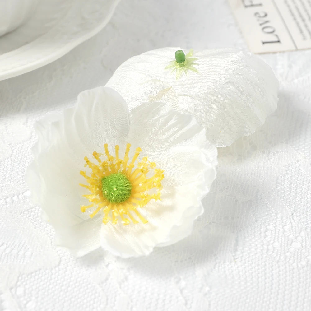 Silk Rose Flower Heads 10/20 Pcs – Wedding & DIY Decor Artificial Flower Heads Babs White 20Pcs