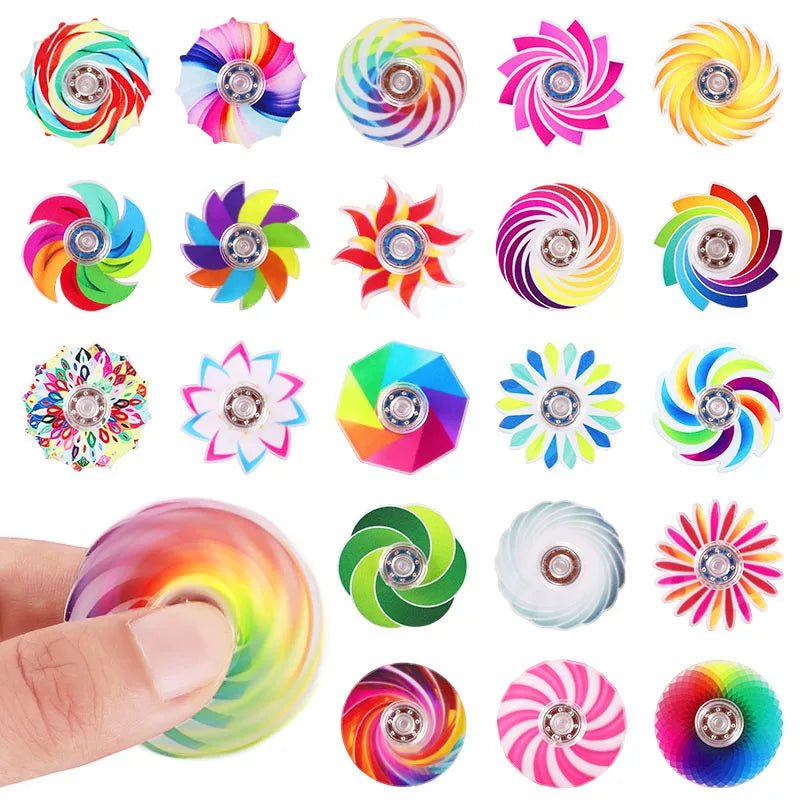 12/24 Mini Rainbow Fidget Spinners – Kids Party Favors Fidget Spinner Toy Babs