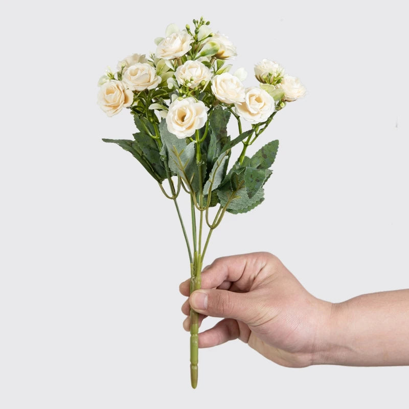 15-Head Silk Rose Artificial Flowers – Wedding & Home Décor Artificial Silk Flowers Babs