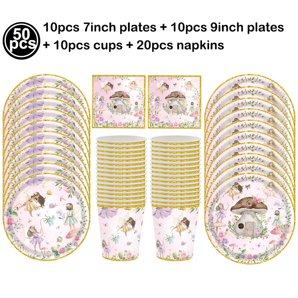 Fairy Party Supplies – Enchanted Garden Disposable Tableware Disposable Party Tableware Babs SKY BLUE