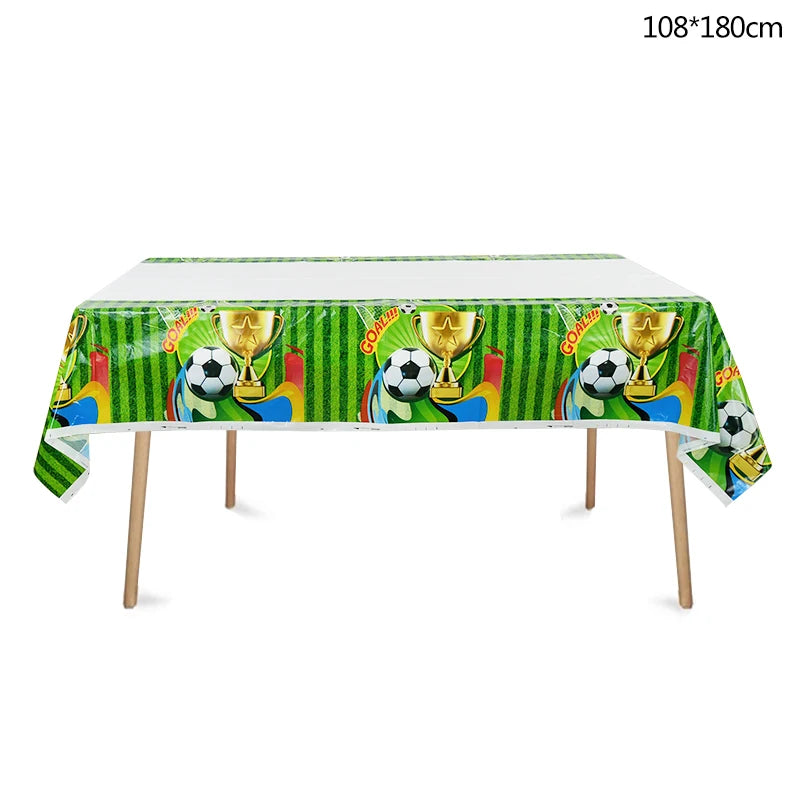 Soccer Party Disposable Tablecloth | Football Birthday Table Cover Disposable Tablecloth Babs B03