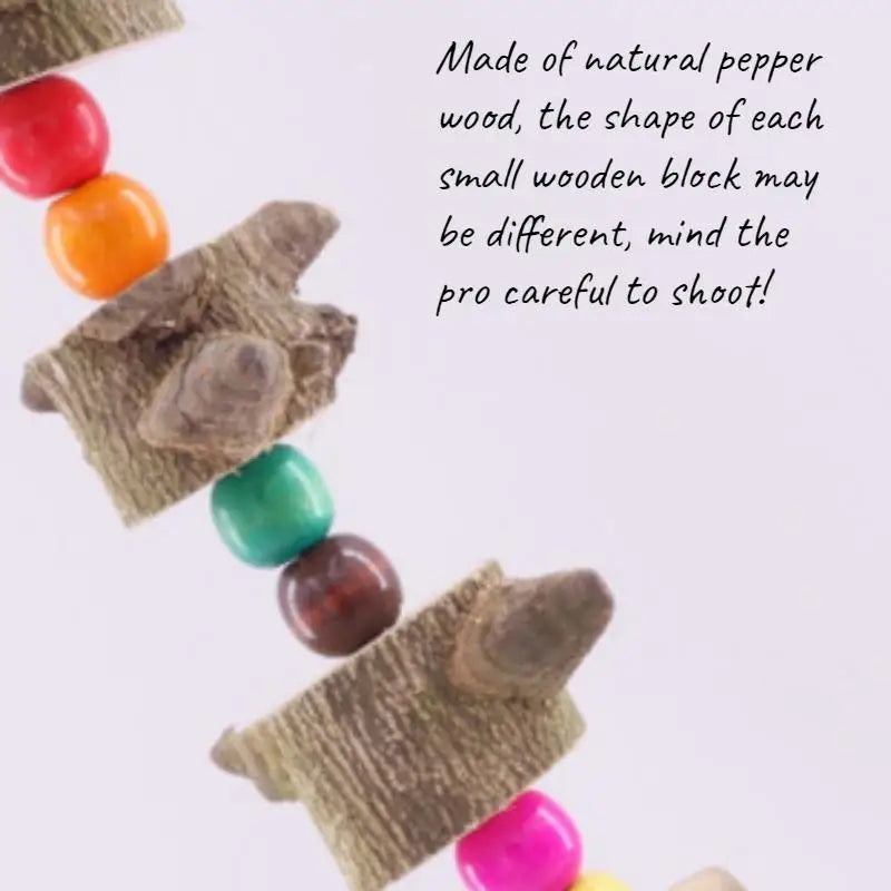 Solid Wood Parrot Chew Toy – Wooden Ball Cage Decoration Bird Chew Toy Babs