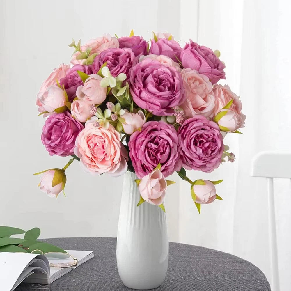 Silk Peony Rose Artificial Flowers – Wedding & Home Décor Artificial Silk Flowers Babs