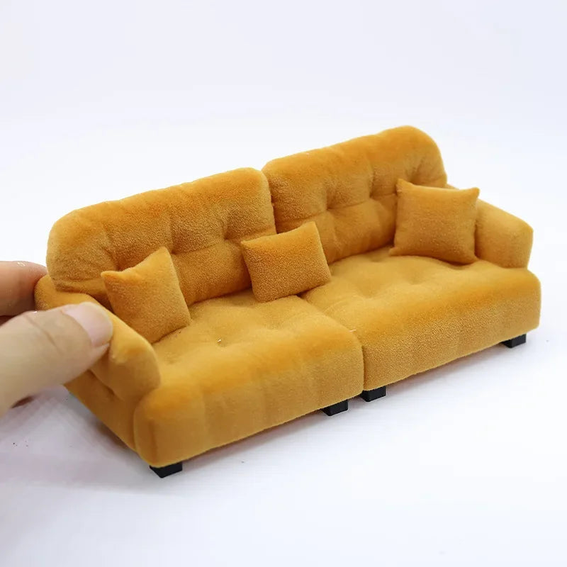 1:25/30 Miniature Dollhouse Sofa – PLA Cream Style Furniture Dollhouse Miniature Furniture Babs