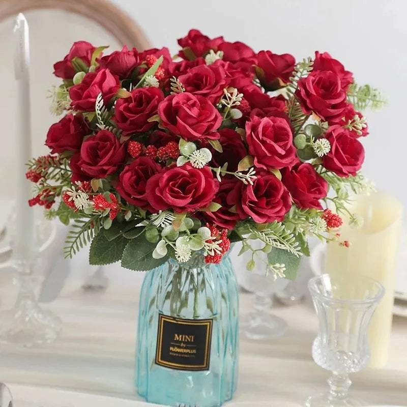 Artificial Silk Rose Bouquet for Wedding & Home Decor Artificial Flower Bouquet Babs