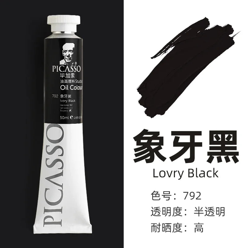 50ml Large Tube Oil Paints – Non-Toxic, Mixable Art Supplies Oil Paint Set Babs 50ml 3