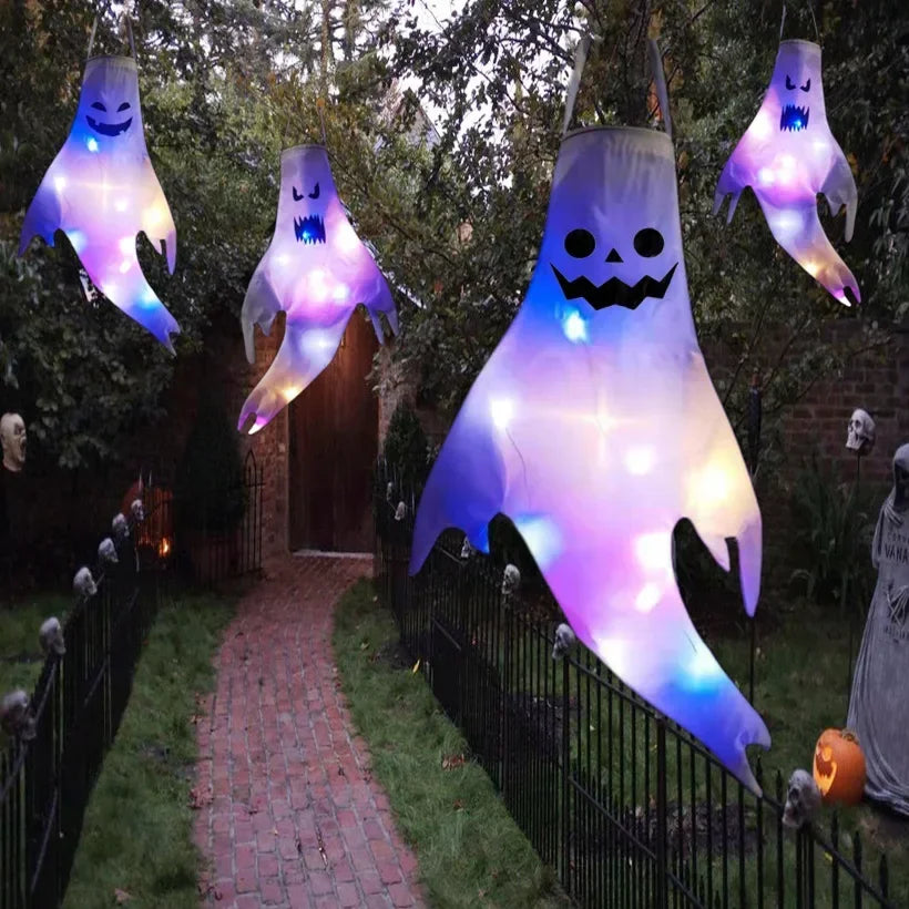 Halloween LED Floating Ghost Hanging Decoration – 1-4 Pack Halloween Ghost Decoration Babs