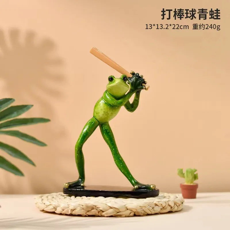 Resin Yoga Frog Figurine – Fun Desktop & Garden Decor Decorative Figurine Babs 1Pc 6
