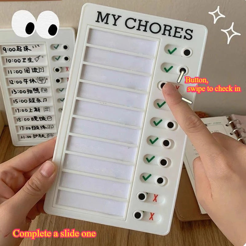 Kids Chore Chart Slide Knob – Visual Daily Routine Board Kids Chore Chart Babs 1pc 2