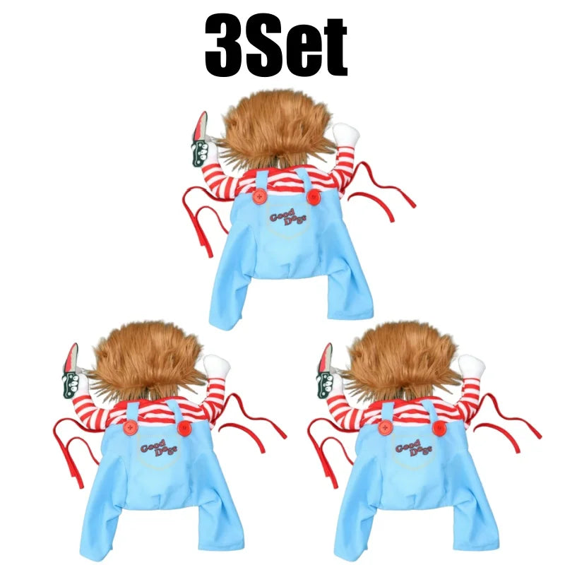 Dog Halloween Doll Costume – Funny Outfit for Small & Medium Pets Pet Halloween Costume Babs 3Set XL