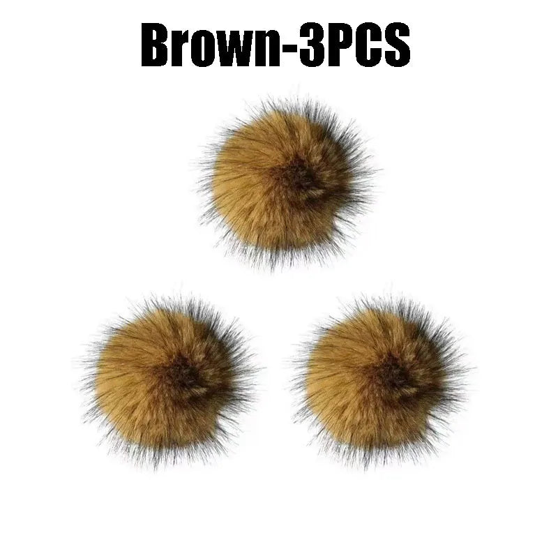Natural Rabbit Fur Cat Toy Balls – Quiet Indoor Cat Toys Cat Toy Balls Babs Brown 3PCS