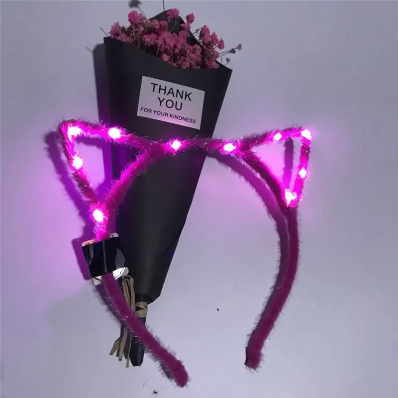 LED Cat Ear Headband – Flashing Glow Party Headwear LED Party Headband Babs 13