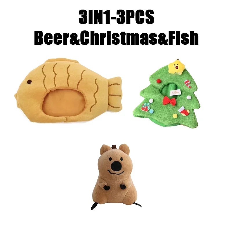 Plush Animal Hood Keychain DIY Craft Kit – Holiday Gift DIY Plush Craft Kit Babs SetD-3PCS
