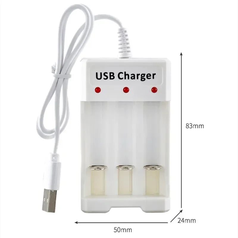 Alasicka 3-Slot USB AA AAA NiMH Battery Charger | CE & FCC USB Battery Charger Babs