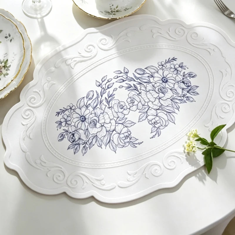 Carved Floral Silicone Placemat – Waterproof & Heat Resistant Silicone Placemat Babs
