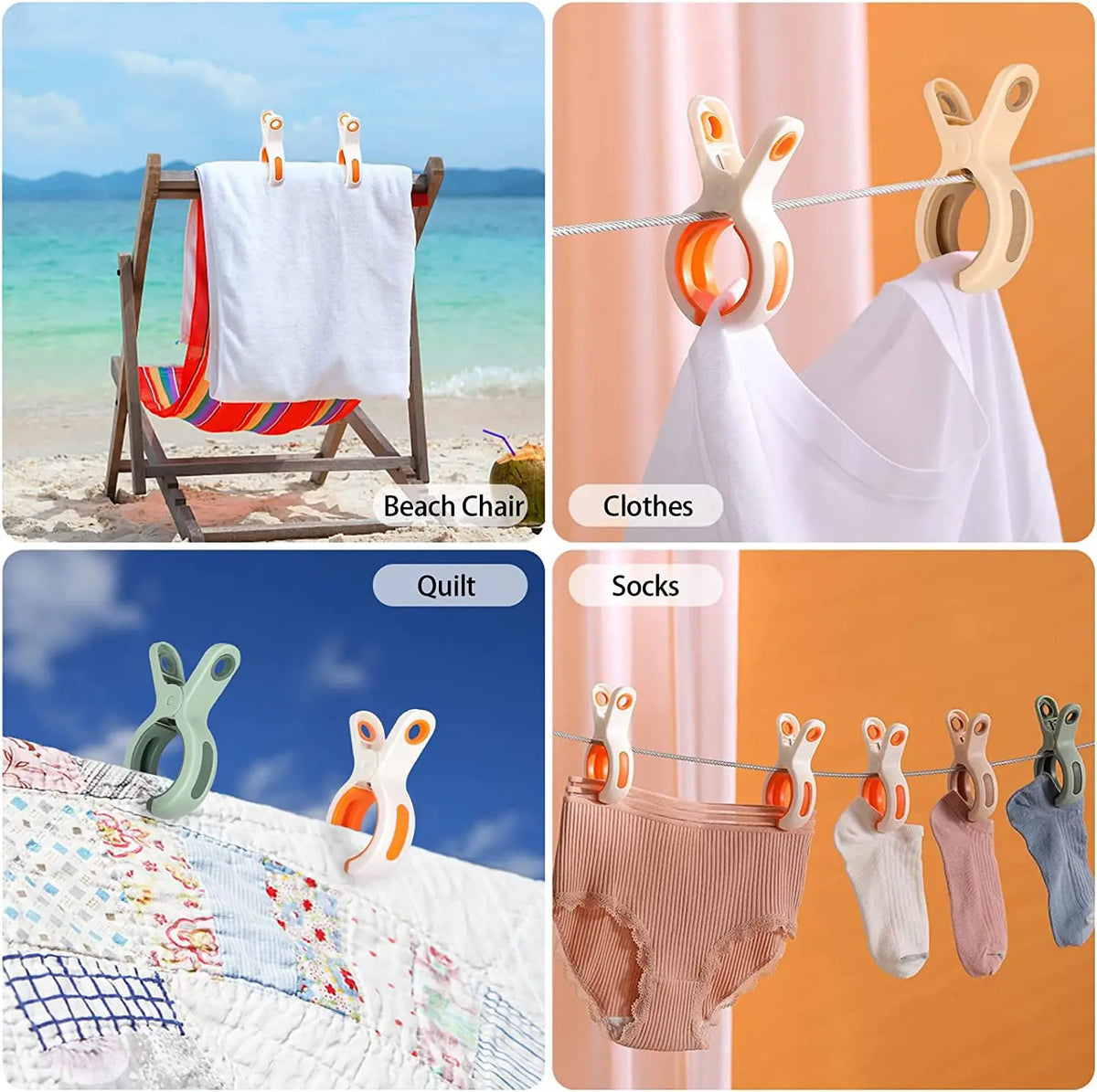 Heavy Duty Large Clothespins with Anti-Rust Springs | Beach & Laundry Laundry Clothespins Babs