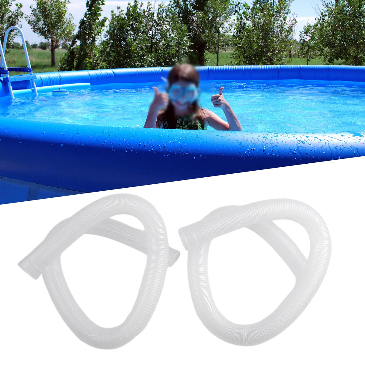 2-Pack 1.25" Intex Above Ground Pool Pump Replacement Hose Pool Pump Hose Babs