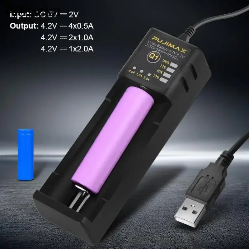 Smart Li-ion Battery Charger – 18650, 26650, 21700 & More Li-ion Battery Charger Babs