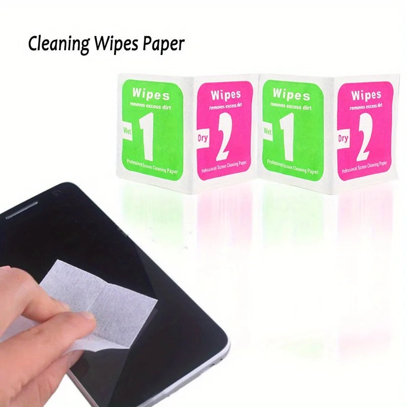 100-Set Wet & Dry Wipes for Camera Lens & LCD Screen Cleaning Screen Cleaning Wipes Babs 100 Set
