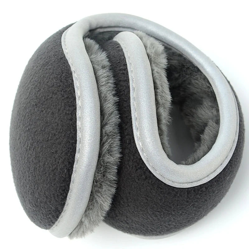 Unisex Foldable Winter Earmuffs with Reflective Tape Winter Earmuffs Babs black