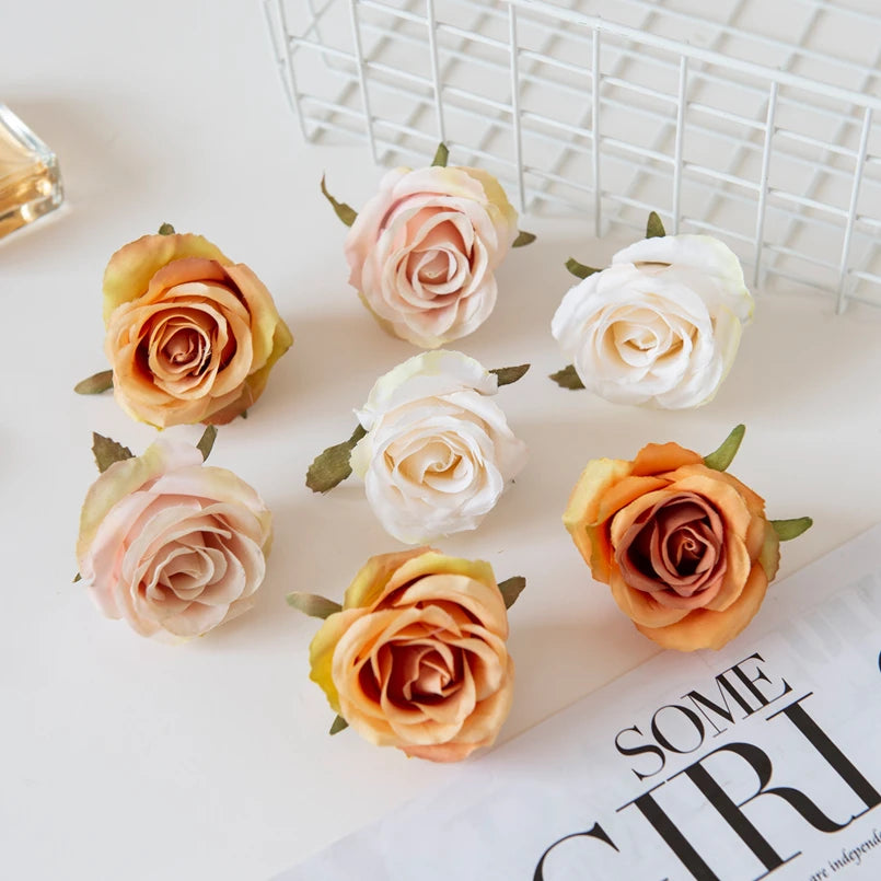 Silk Rose Artificial Flower Heads 50/100 Pcs – Wedding & Home Decor Artificial Silk Flowers Babs