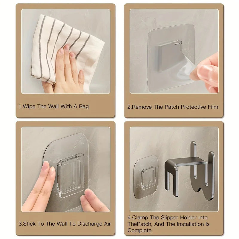 Punch-Free Wall Hanging Bathroom Slipper & Shoe Rack Wall Hanging Shoe Rack Babs
