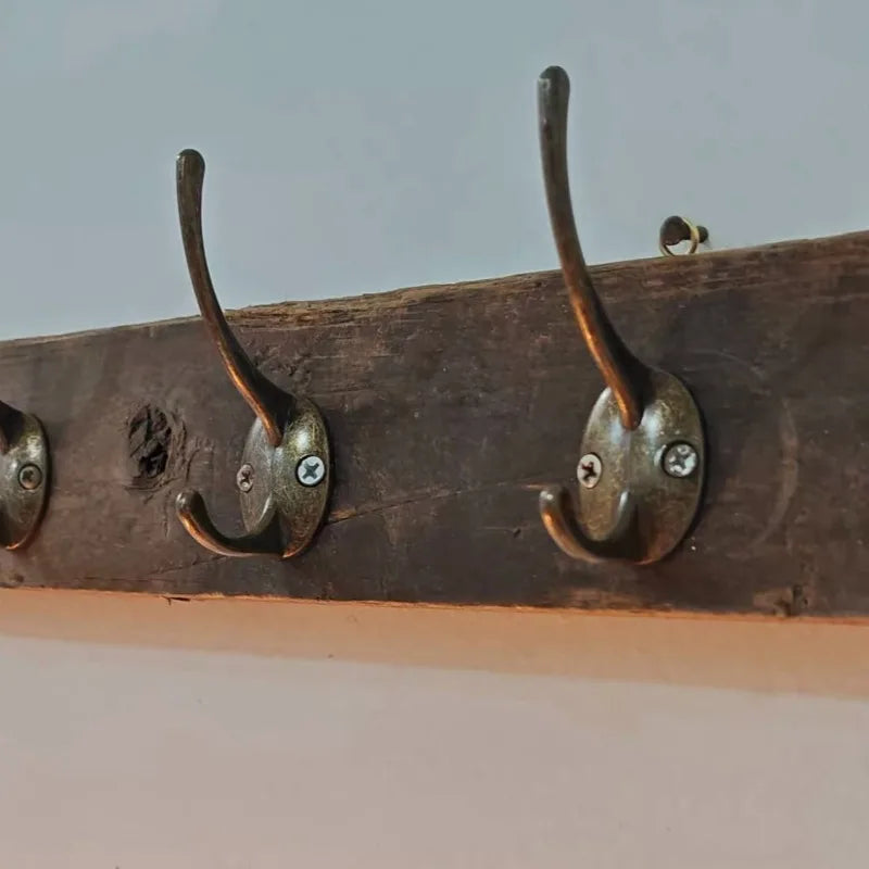 Wooden Wall Mounted Coat Rack – 4-Hook Vintage Pine Hanger Wall Mounted Coat Rack Babs