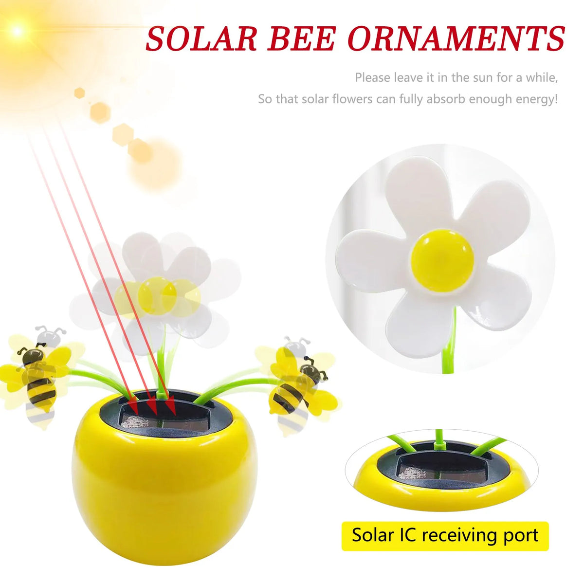 Solar Dancing Flower Toy – Sunflower Bee Butterfly Desk Decor Solar Dancing Toy Babs