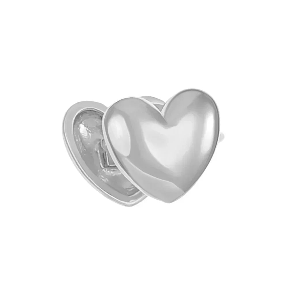 Vintage Heart Clip-On Ear Cuffs – No Piercing Silver Earrings Clip-On Earrings Babs Silver