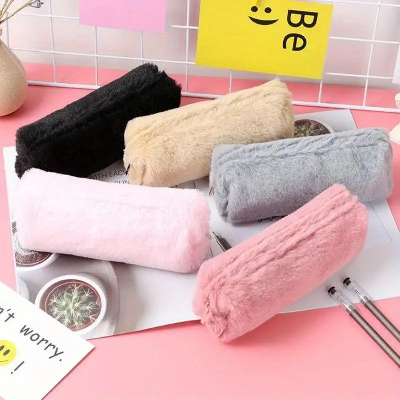 2-Pack Plush Pencil & Makeup Bag – Travel Organizer Pouch Makeup & Pencil Bag Babs