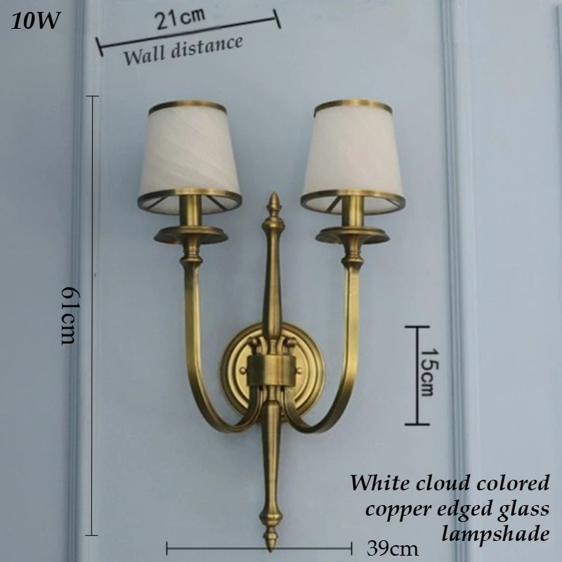 Luxury Copper & Glass Lampshade | American Style Home Décor Luxury Lamp Shade Babs Double-Headed Beige