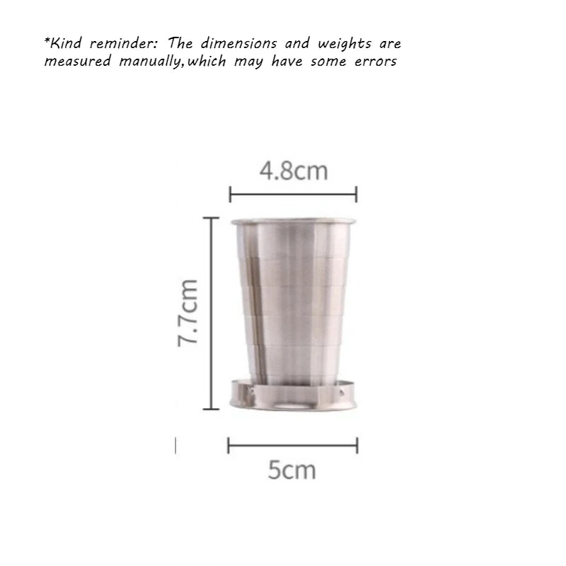 Stainless Steel Folding Telescopic Cup | Portable Camping Cup Folding Camping Cup Babs S 70ML