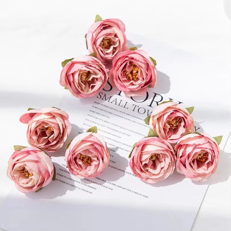 Artificial Silk Rose Flower Heads 25/50 Pcs – Wedding Home Decor Artificial Silk Flowers Babs