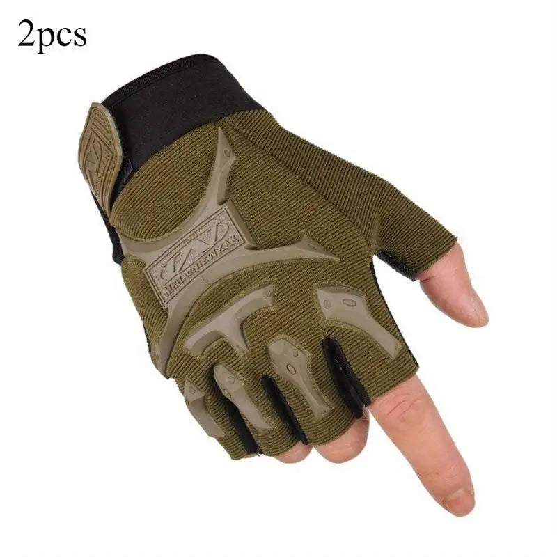 Tactical Half Finger Gloves – Anti-Slip Cycling & Climbing Tactical Sport Gloves Babs green
