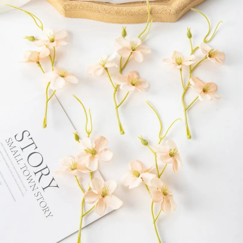 Silk Artificial Pea Flowers 30/50pcs – Wedding & DIY Decor Artificial Silk Flowers Babs Champagne 50pcs