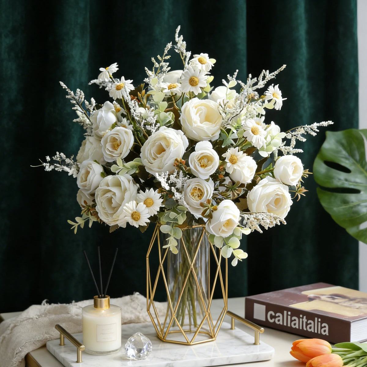 Silk Rose Artificial Flower Bouquet – Wedding & Home Décor Artificial Flower Bouquet Babs