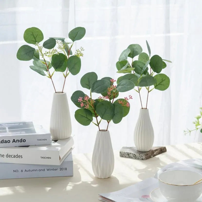 10/20PCS Artificial Silk Eucalyptus Leaves – Wedding & Home Decor Artificial Floral Stems Babs