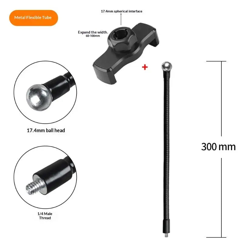 Flexible Gooseneck Monopod Selfie Stick with 360° Ball Head Flexible Gooseneck Monopod Babs 300mm Outer