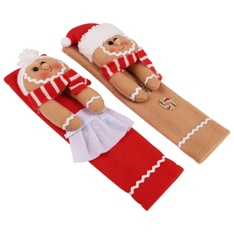 Christmas Gingerbread Man Fridge Handle Covers – Set of 2 Holiday Handle Covers Babs