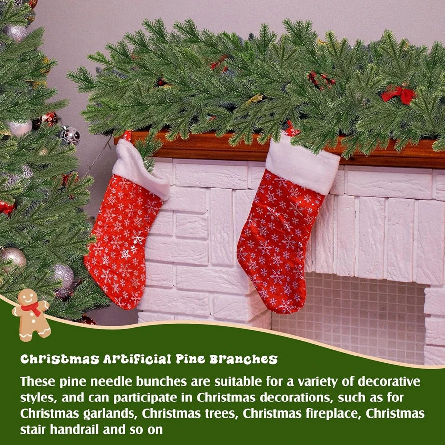 40/80 Pcs Artificial Pine Branch Picks – Christmas & Wedding Decor Artificial Pine Picks Babs