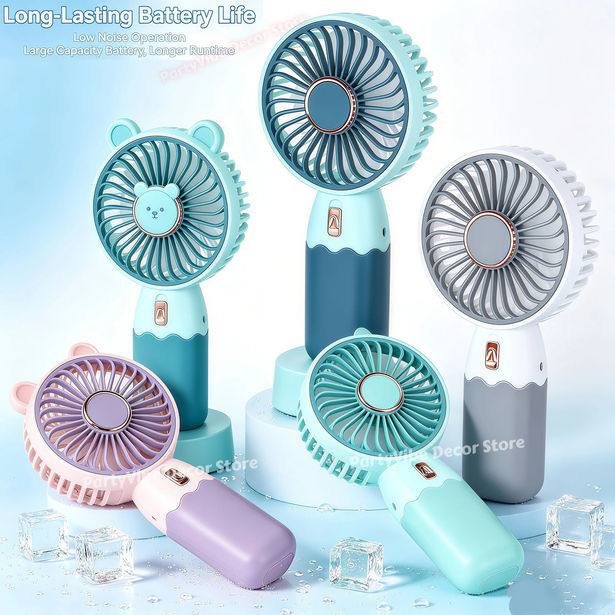 2-in-1 Portable Handheld Fan & Phone Stand USB Rechargeable Portable Mini Fan Babs