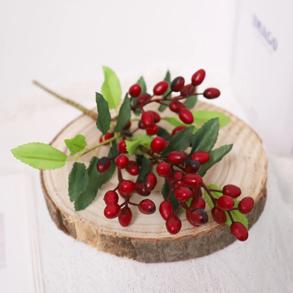Berry Artificial Flower Branches – Christmas & Wedding Decor Artificial Flower Branch Babs Dark Red