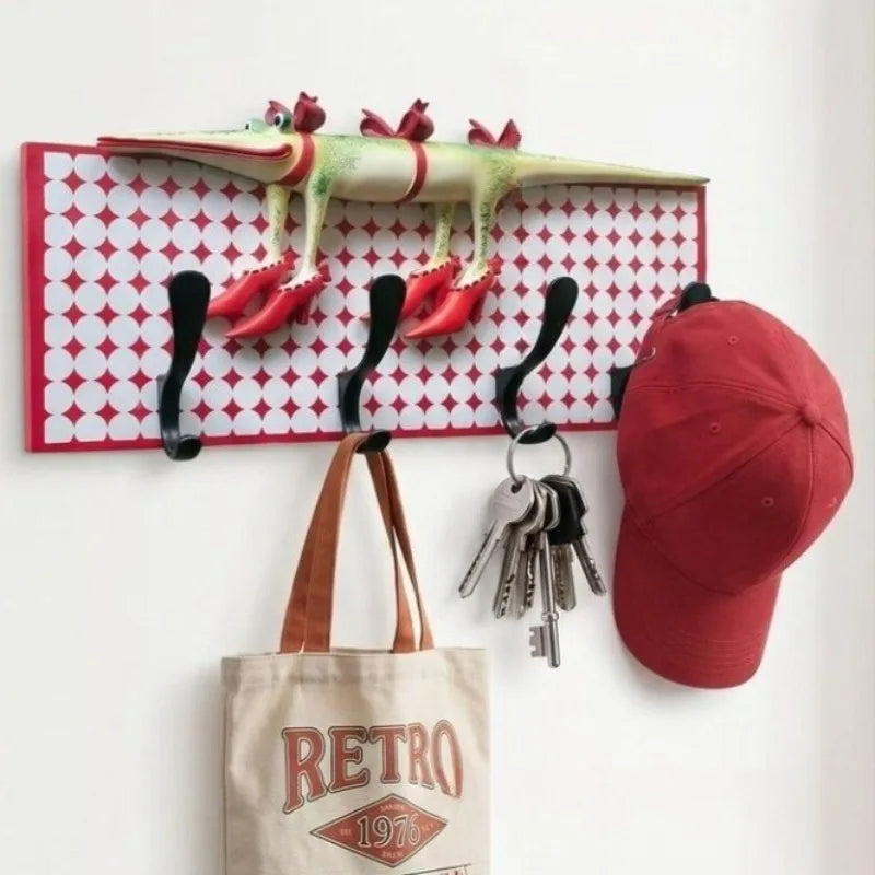 Wooden Animal Wall Coat Rack – 4-Hook Home Organizer Wall Coat Rack Babs
