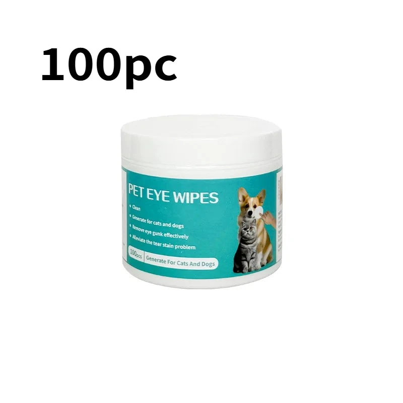 100pc Pet Eye & Ear Cleaning Wipes for Dogs & Cats Pet Grooming Wipes Babs Default Title