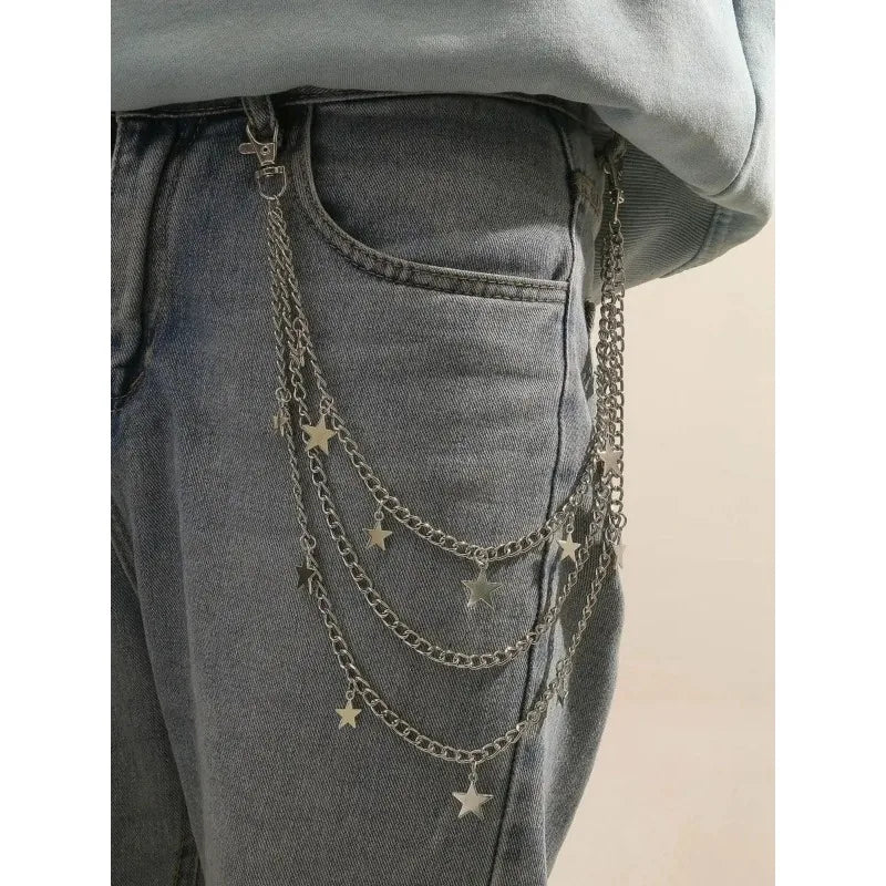 Punk Multi-Layer Waist Chain Hip Hop Star Pant Chain Belt Chain Waist Belt Babs